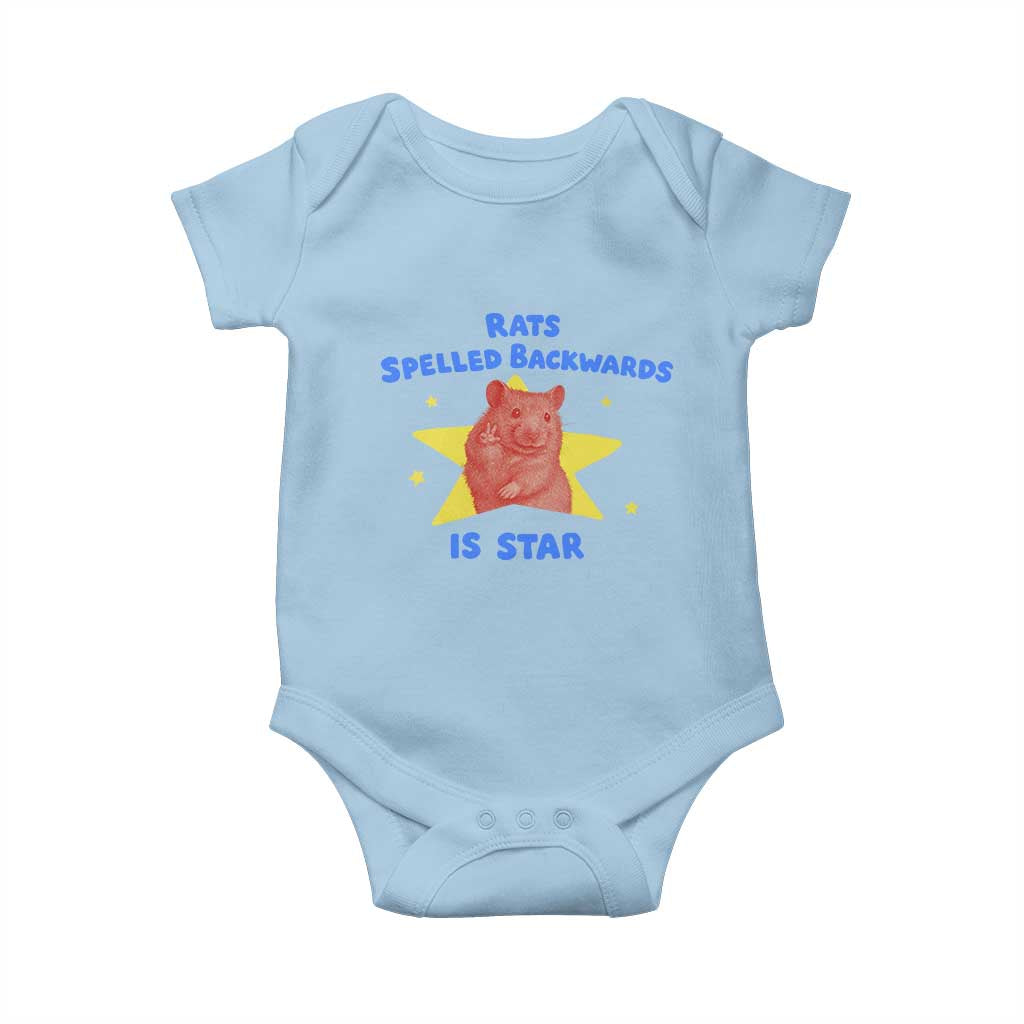 Rats Spelled Backwards Is Star Baby Onesie Sarcastic Rat Meme TS10 Light Blue Print Your Wear