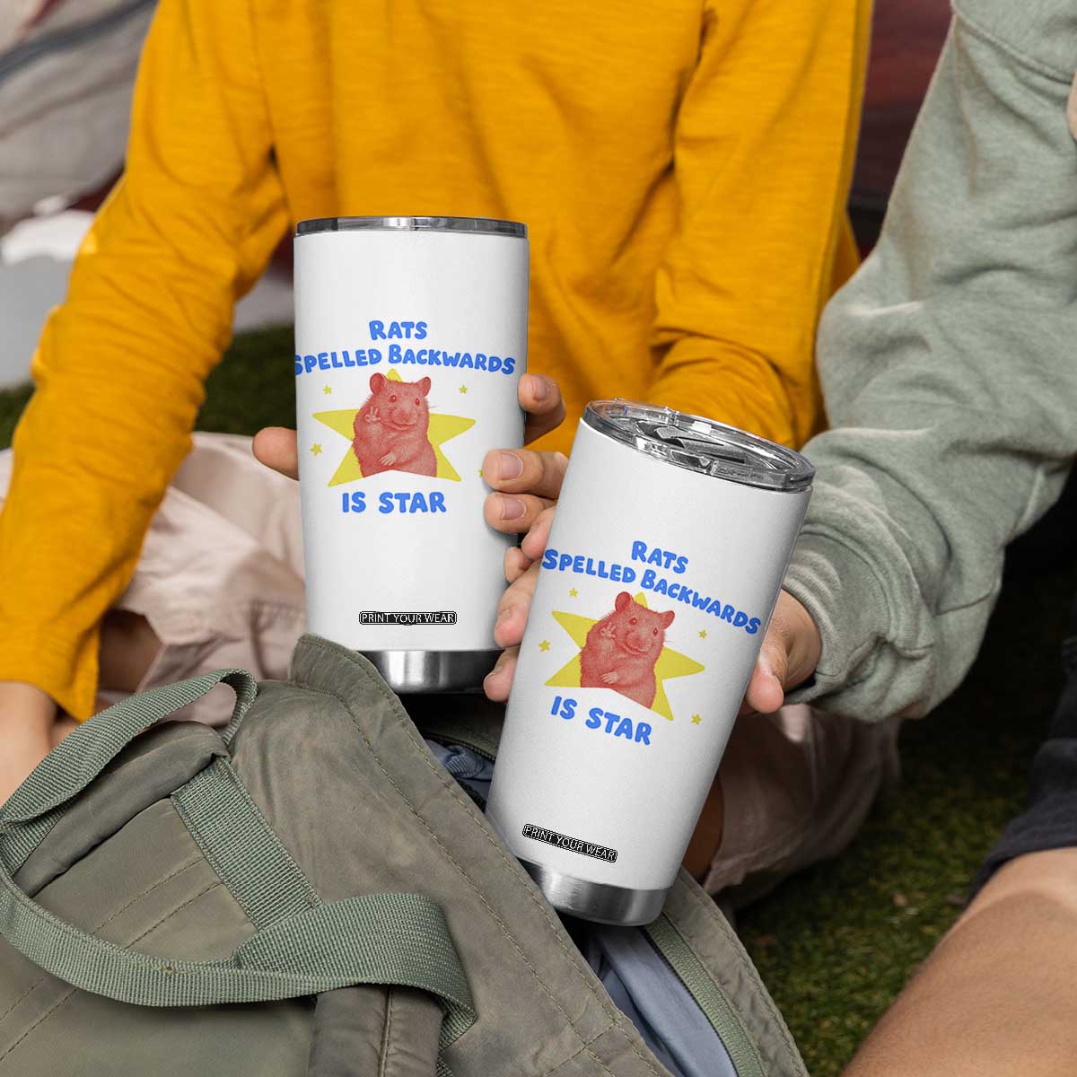 Rats Spelled Backwards Is Star Tumbler Cup Sarcastic Rat Meme TS10 Print Your Wear