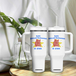 Rats Spelled Backwards Is Star Tumbler With Handle Sarcastic Rat Meme TS10 Print Your Wear