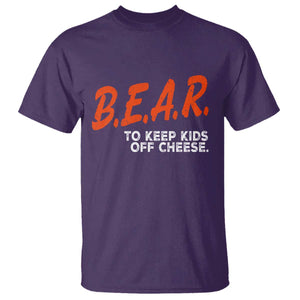 Bear to Keep Kids Off Cheese T Shirt - Funny Wisconsin Dairy Humor Tee TS10 Purple Print Your Wear