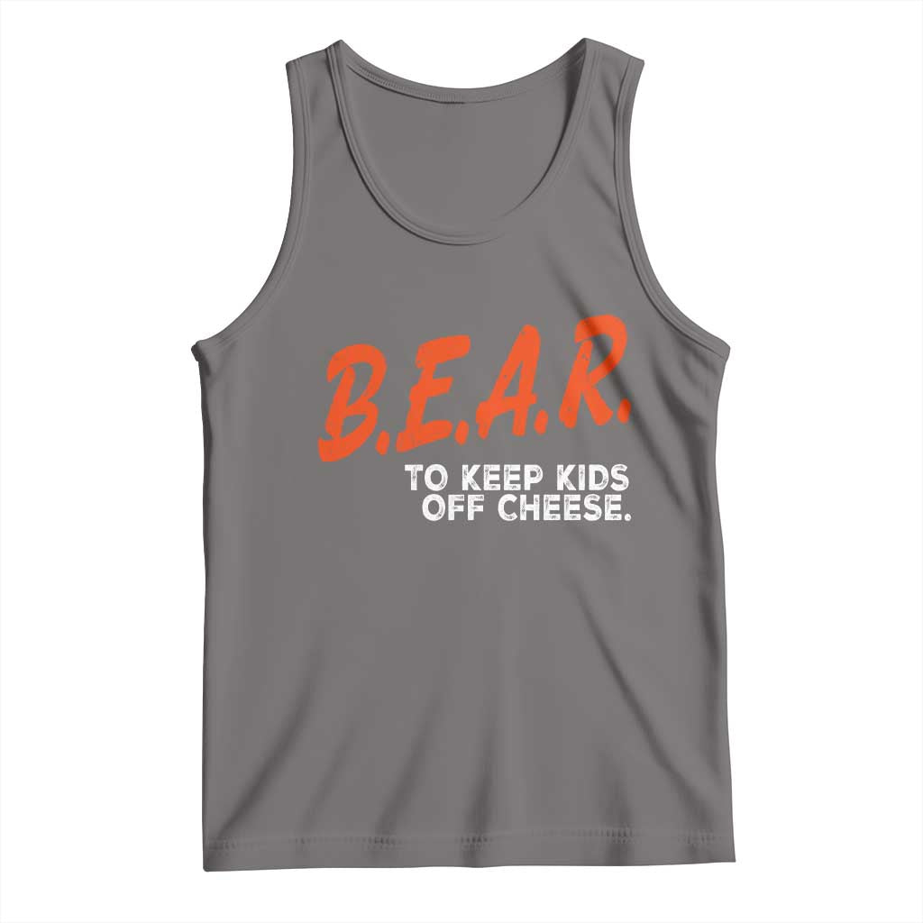 Bear to Keep Kids Off Cheese Tank Top TS10 Deep Heather Print Your Wear