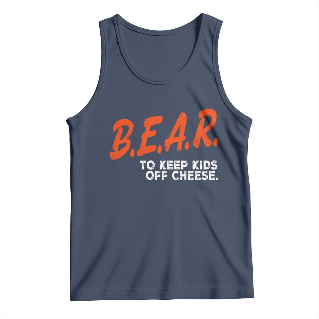 Bear to Keep Kids Off Cheese Tank Top TS10 Navy Print Your Wear