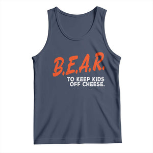 Bear to Keep Kids Off Cheese Tank Top TS10 Navy Print Your Wear