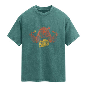BF Washed Cotton T-Shirt Let's Eat Cheese Football Fans
