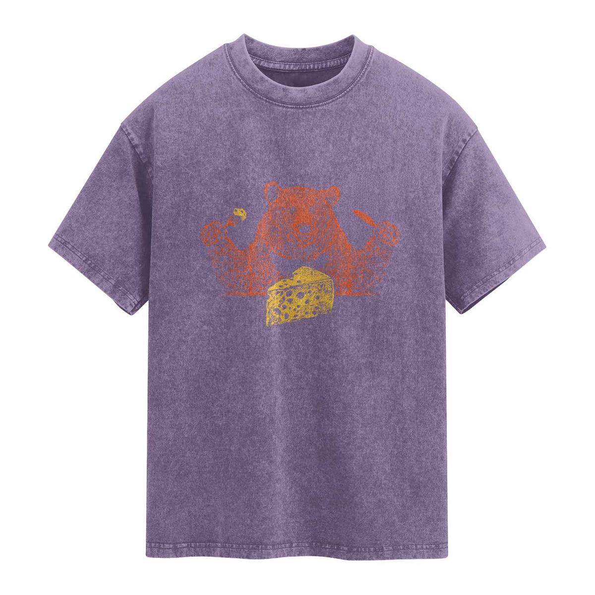 BF Washed Cotton T-Shirt Let's Eat Cheese Football Fans
