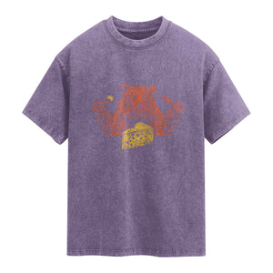 BF Washed Cotton T-Shirt Let's Eat Cheese Football Fans