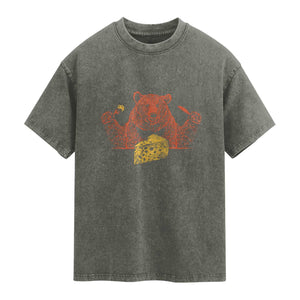 BF Washed Cotton T-Shirt Let's Eat Cheese Football Fans