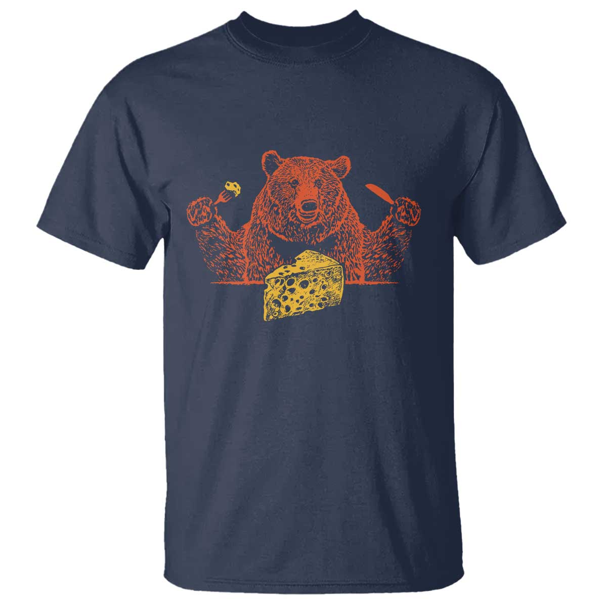 BF T Shirt - Let's Eat Cheese Football Fans Funny Graphic Tee TS10 Navy Print Your Wear