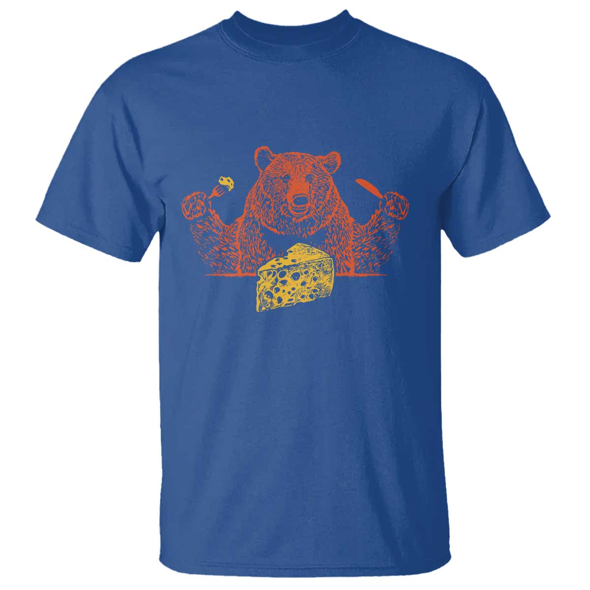 BF T Shirt - Let's Eat Cheese Football Fans Funny Graphic Tee TS10 Royal Blue Print Your Wear