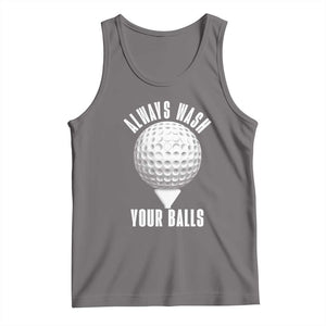 Funny Golf Tank Top Always Wash Your Balls Meme TS10 Deep Heather Print Your Wear