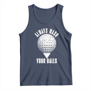 Funny Golf Tank Top Always Wash Your Balls Meme TS10 Navy Print Your Wear