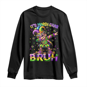 It's Mardi Gras Bruh Long Sleeve Shirt Dabbing Boy Kids TS10 Black Print Your Wear