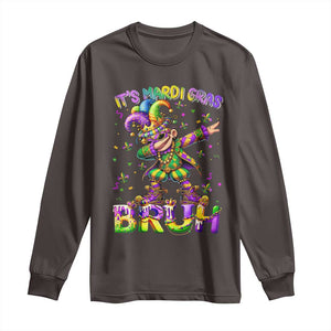 It's Mardi Gras Bruh Long Sleeve Shirt Dabbing Boy Kids TS10 Dark Chocolate Print Your Wear