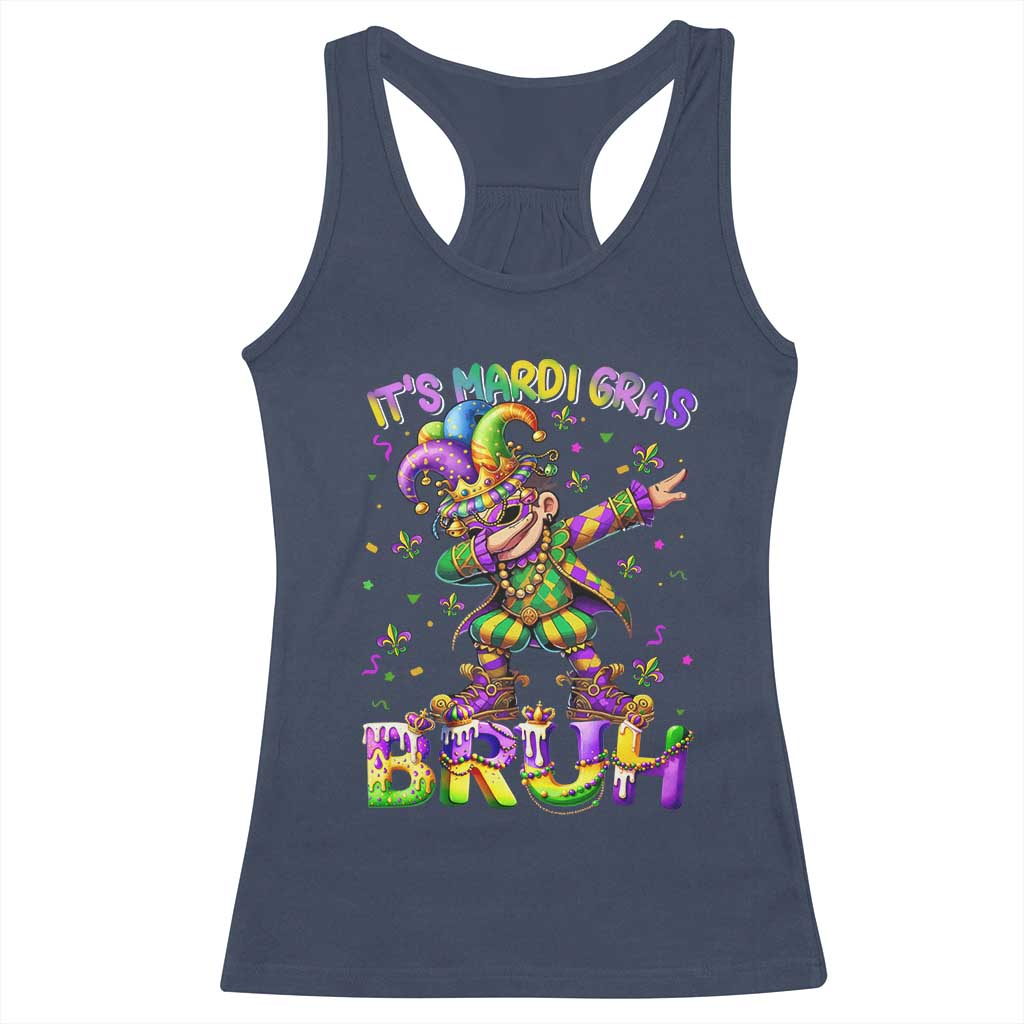 It's Mardi Gras Bruh Racerback Tank Top Dabbing Boy Kids TS10 Navy Print Your Wear