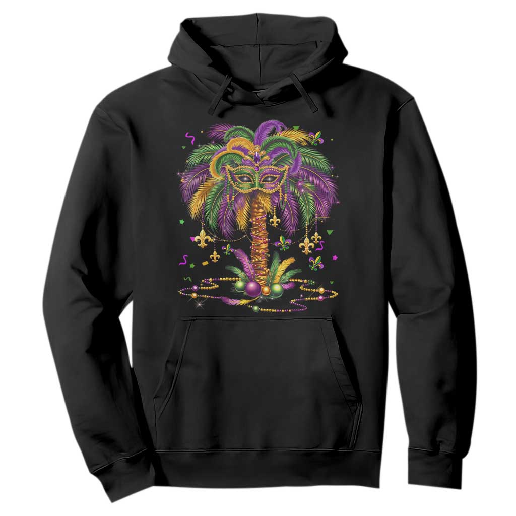 Mardi Gras Bead Tree Hoodie Carnival New Orleans Hawaiian Tropical Palm Tree 2025 TS10 Black Print Your Wear