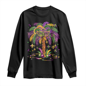 Mardi Gras Bead Tree Long Sleeve Shirt Carnival New Orleans Hawaiian Tropical Palm Tree 2025 TS10 Black Print Your Wear