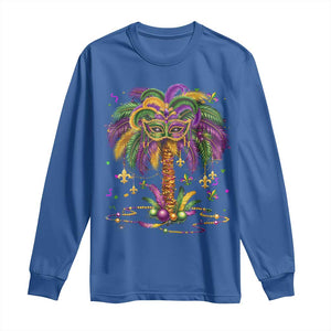 Mardi Gras Bead Tree Long Sleeve Shirt Carnival New Orleans Hawaiian Tropical Palm Tree 2025 TS10 Royal Blue Print Your Wear