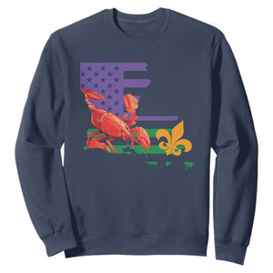 Louisiana Sweatshirt Louisiana New Orleans Party Custume Beads TS10 Navy Print Your Wear