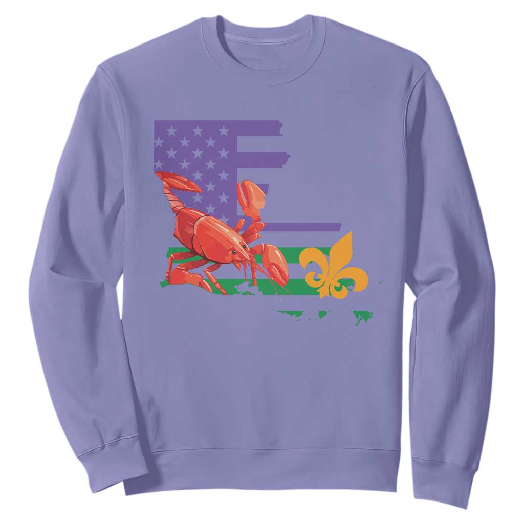 Louisiana Sweatshirt Louisiana New Orleans Party Custume Beads TS10 Violet Print Your Wear