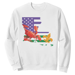 Louisiana Sweatshirt Louisiana New Orleans Party Custume Beads TS10 White Print Your Wear