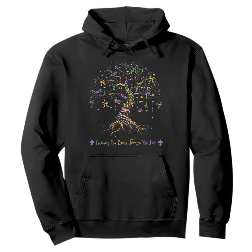 Coquette Bow Mardi Gras Bead Tree Hoodie Carnival New Orleans 2025 TS10 Black Print Your Wear