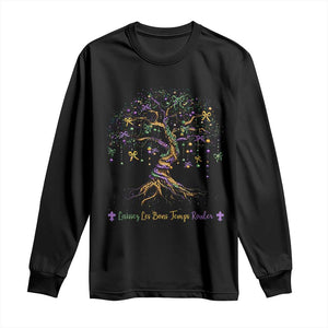 Coquette Bow Mardi Gras Bead Tree Long Sleeve Shirt Carnival New Orleans 2025 TS10 Black Print Your Wear