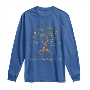 Coquette Bow Mardi Gras Bead Tree Long Sleeve Shirt Carnival New Orleans 2025 TS10 Royal Blue Print Your Wear