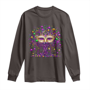 Mardi Gras Bead Tree Long Sleeve Shirt New Orleans Festival TS10 Dark Chocolate Print Your Wear