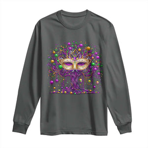 Mardi Gras Bead Tree Long Sleeve Shirt New Orleans Festival TS10 Dark Heather Print Your Wear