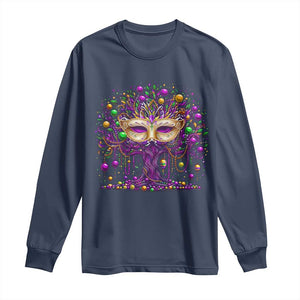 Mardi Gras Bead Tree Long Sleeve Shirt New Orleans Festival TS10 Navy Print Your Wear