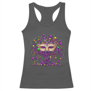 Mardi Gras Bead Tree Racerback Tank Top New Orleans Festival TS10 Dark Heather Print Your Wear