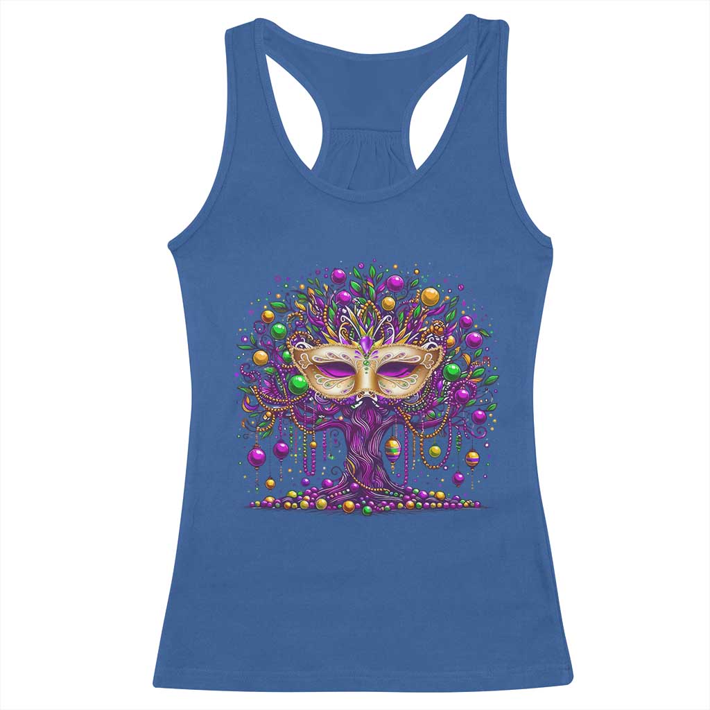 Mardi Gras Bead Tree Racerback Tank Top New Orleans Festival TS10 Royal Blue Print Your Wear