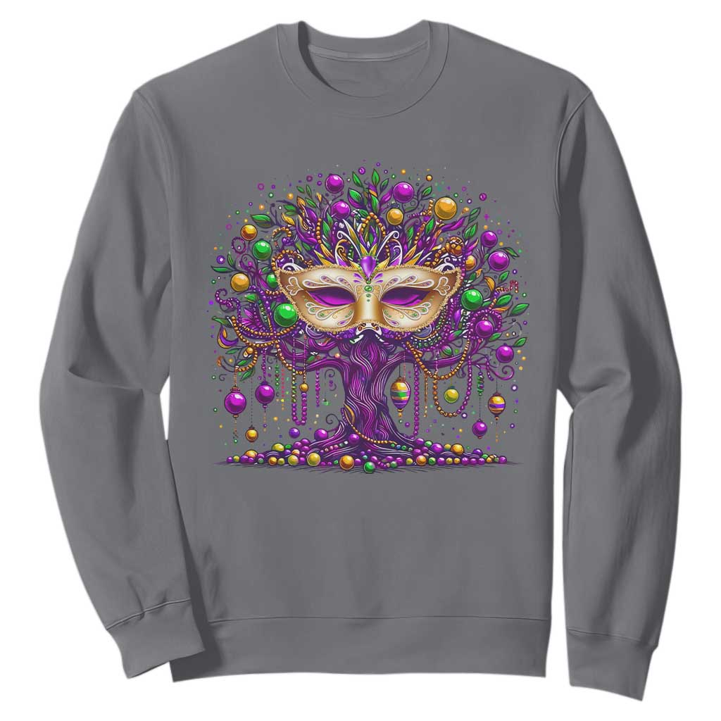 Mardi Gras Bead Tree Sweatshirt New Orleans Festival TS10 Charcoal Print Your Wear