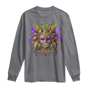 Mardi Gras Costume Sugar Skull Long Sleeve Shirt Carnival New Orleans Trip TS10 Charcoal Print Your Wear