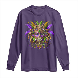 Mardi Gras Costume Sugar Skull Long Sleeve Shirt Carnival New Orleans Trip TS10 Purple Print Your Wear