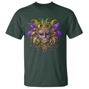 Mardi Gras Costume Sugar Skull T Shirt Carnival New Orleans Trip TS10 Dark Forest Green Print Your Wear