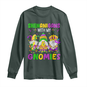 Carnival Mardi Gras Long Sleeve Shirt Leopard Gnomes New Orleans Trip TS10 Dark Forest Green Print Your Wear