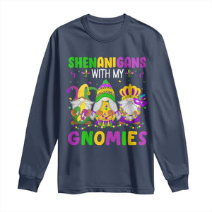 Carnival Mardi Gras Long Sleeve Shirt Leopard Gnomes New Orleans Trip TS10 Navy Print Your Wear