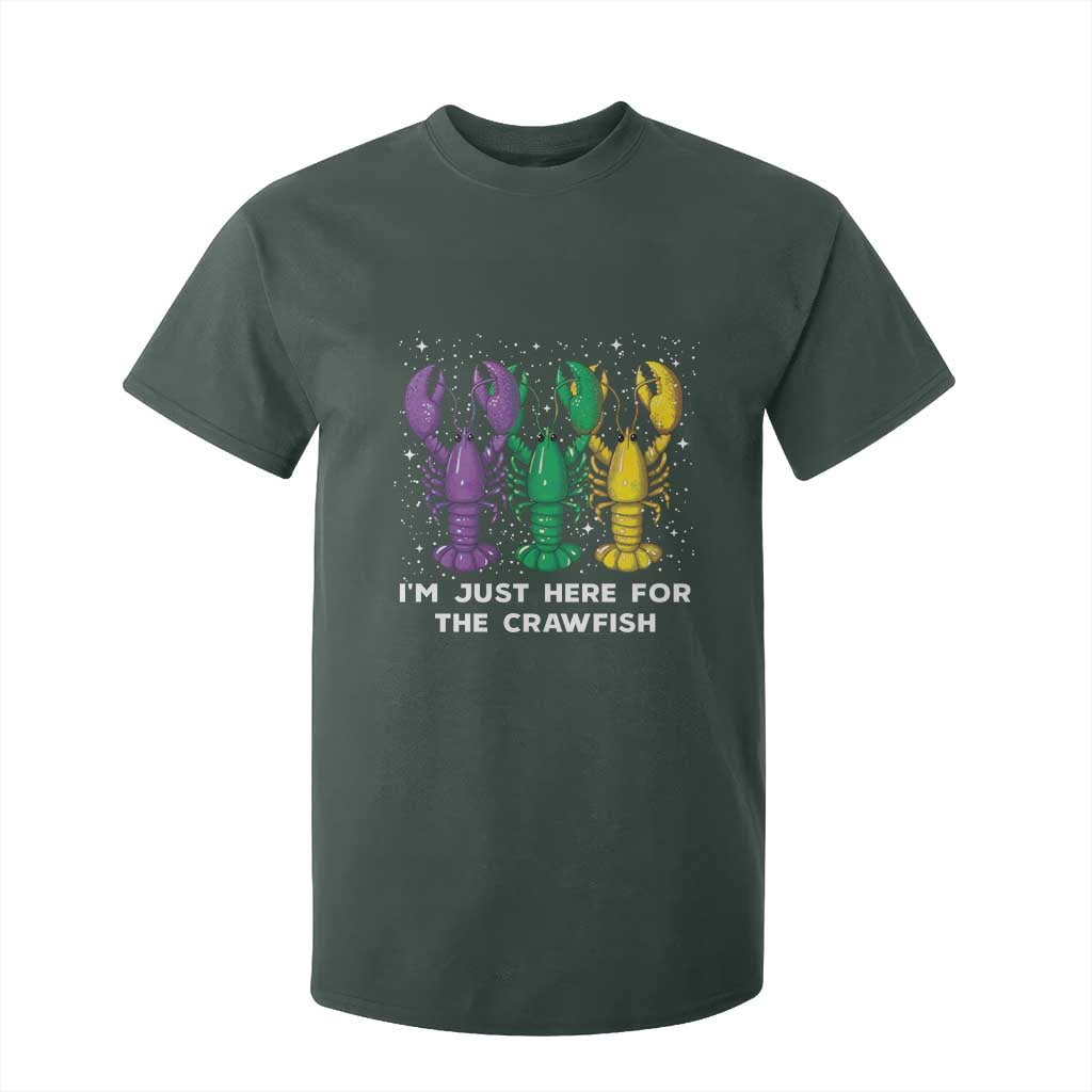 Carnival Mardi Gras T Shirt For Kid I'm Just Here For The Crawfish TS10 Dark Forest Green Print Your Wear