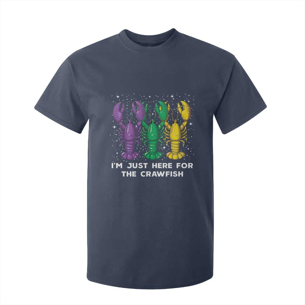 Carnival Mardi Gras T Shirt For Kid I'm Just Here For The Crawfish TS10 Navy Print Your Wear