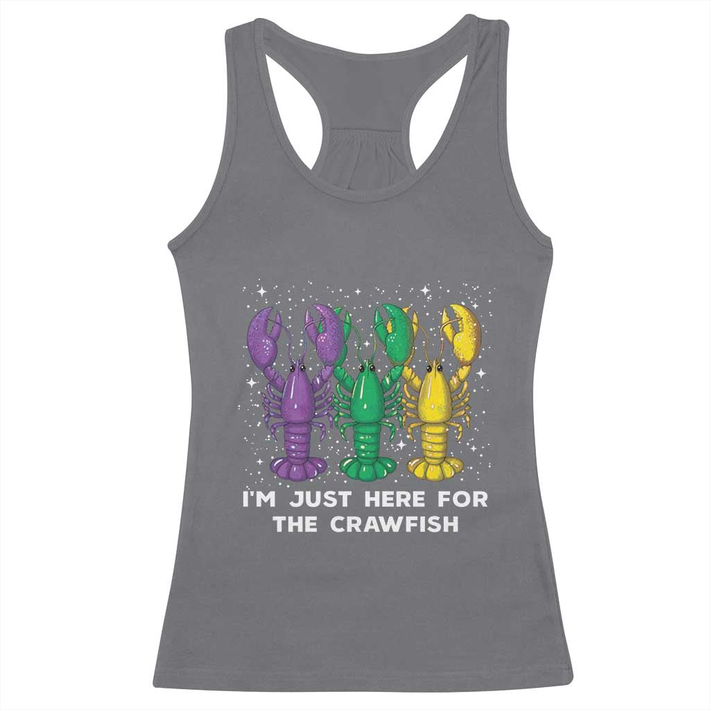 Carnival Mardi Gras Racerback Tank Top I'm Just Here For The Crawfish TS10 Charcoal Print Your Wear