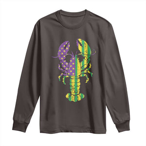 Carnival Mardi Gras USA American Flag Crawfish Long Sleeve Shirt TS10 Dark Chocolate Print Your Wear