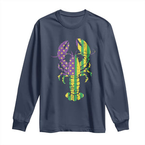 Carnival Mardi Gras USA American Flag Crawfish Long Sleeve Shirt TS10 Navy Print Your Wear