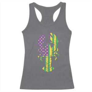 Carnival Mardi Gras USA American Flag Crawfish Racerback Tank Top TS10 Charcoal Print Your Wear