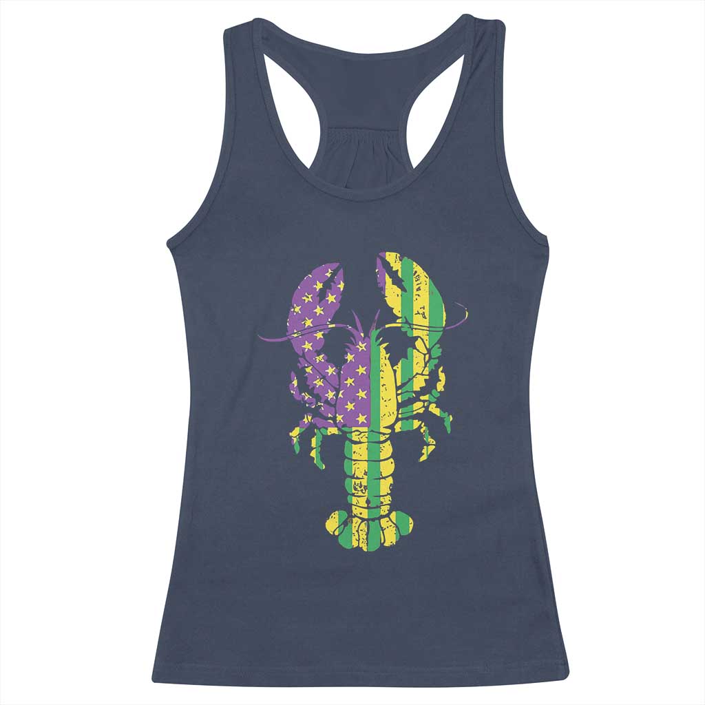 Carnival Mardi Gras USA American Flag Crawfish Racerback Tank Top TS10 Navy Print Your Wear