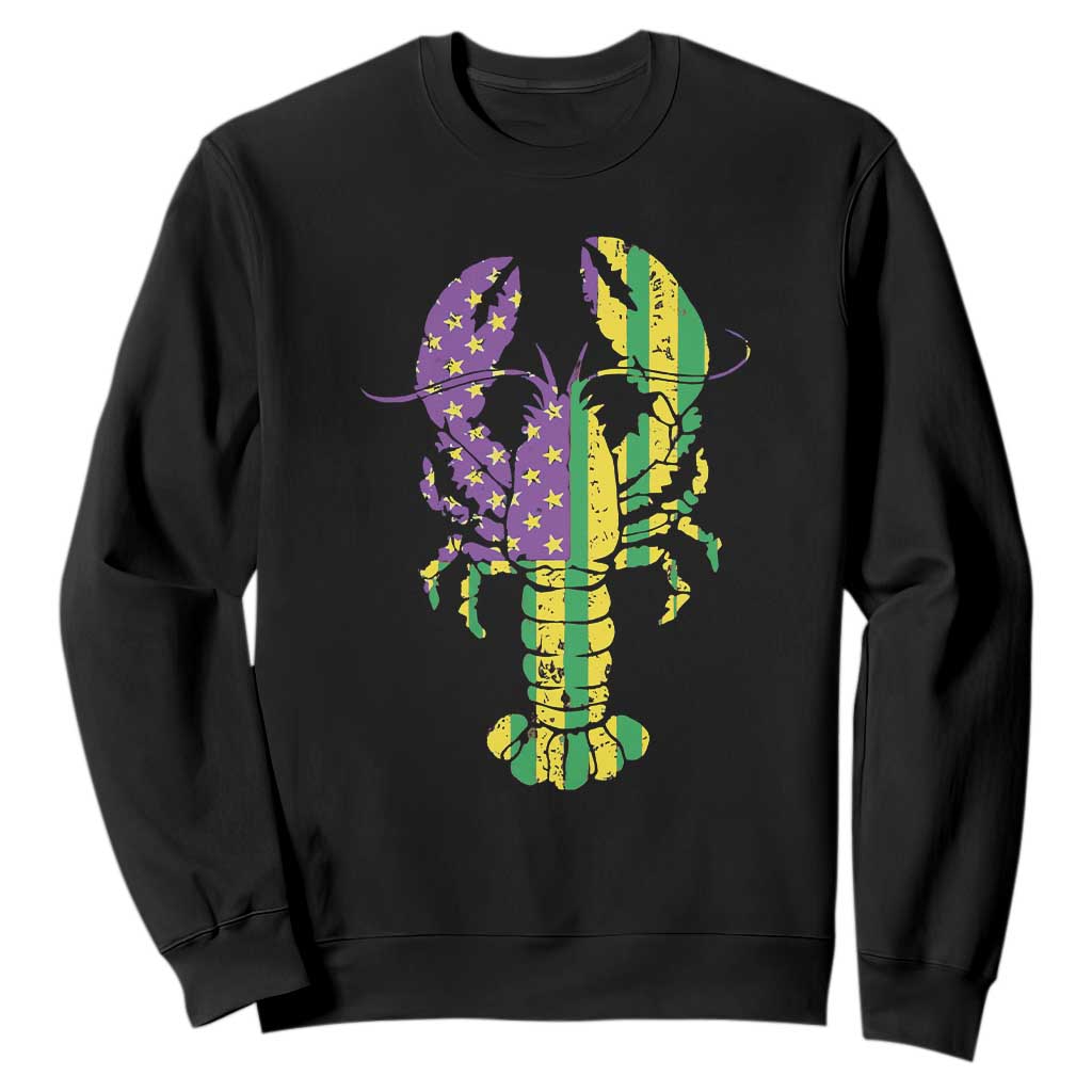 Carnival Mardi Gras USA American Flag Crawfish Sweatshirt TS10 Black Print Your Wear