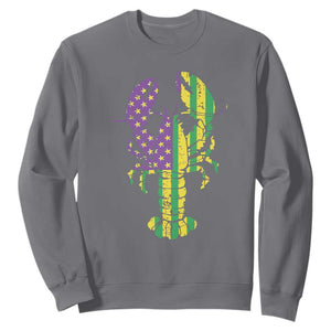 Carnival Mardi Gras USA American Flag Crawfish Sweatshirt TS10 Charcoal Print Your Wear