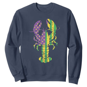 Carnival Mardi Gras USA American Flag Crawfish Sweatshirt TS10 Navy Print Your Wear