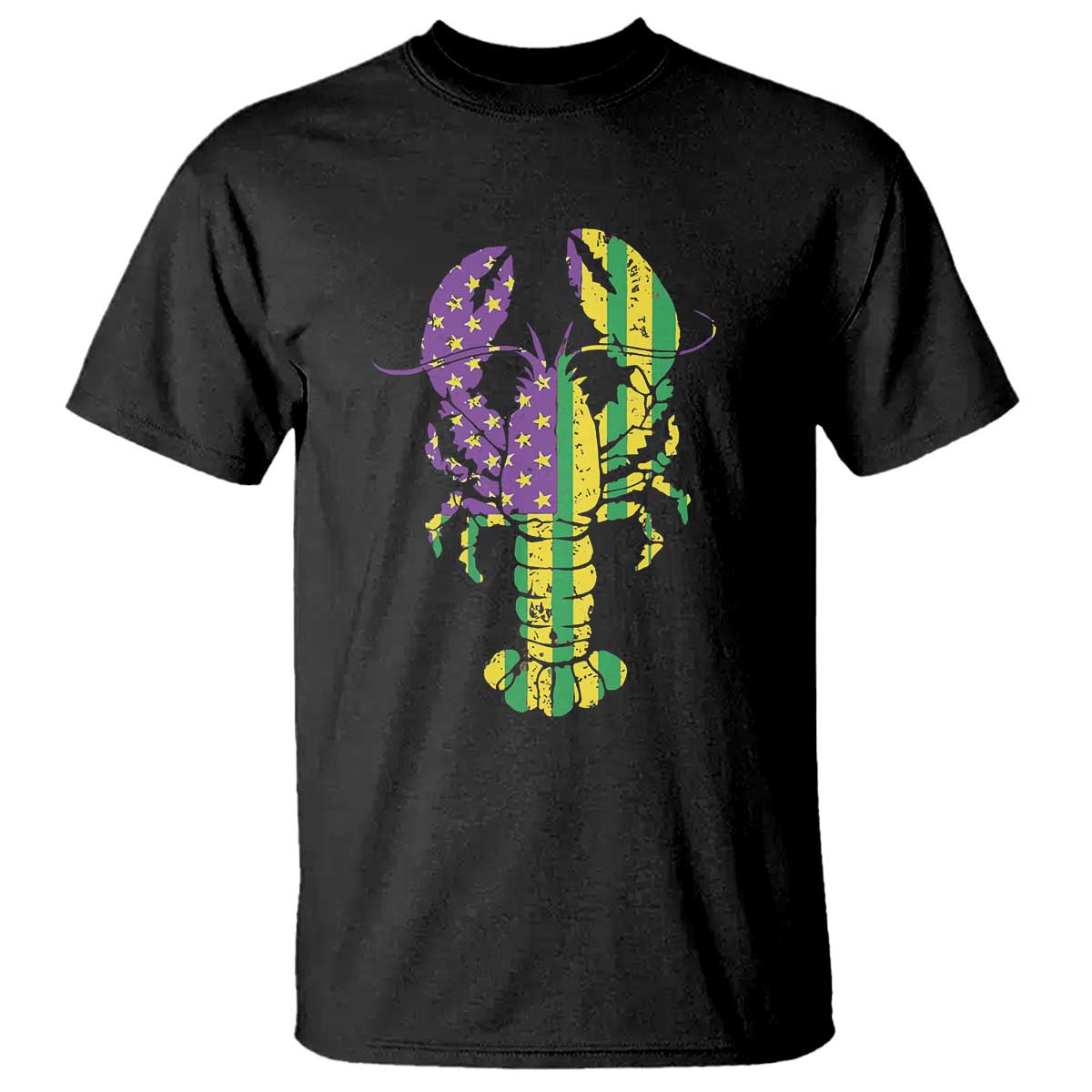 Carnival Mardi Gras USA American Flag Crawfish T Shirt TS10 Black Print Your Wear