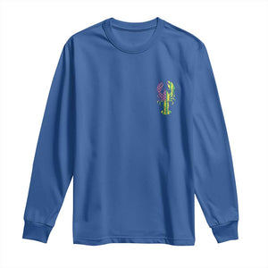 Carnival Mardi Gras USA American Flag Crawfish Pocket Long Sleeve Shirt TS10 Royal Blue Print Your Wear